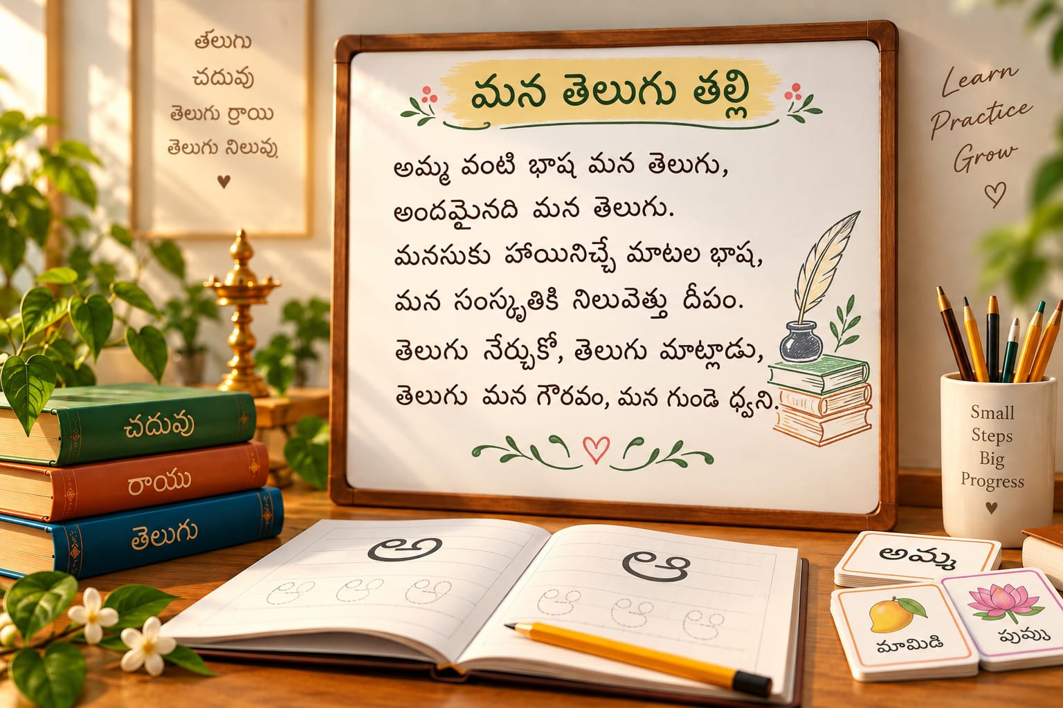 Telugu reading and writing learning